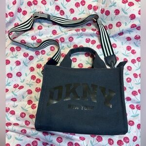 DKNY New York DARK Blue Canvas Bag NWOT